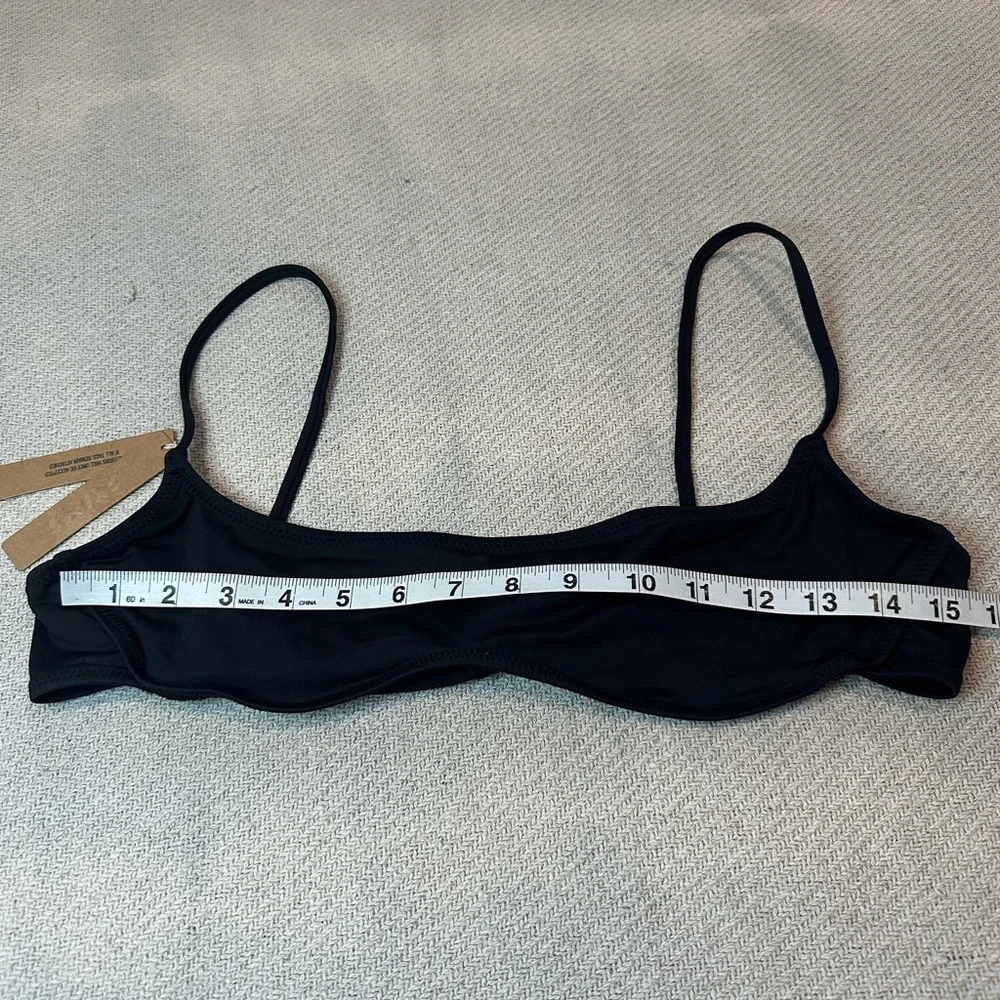 SKIMS Micro Scoop Swim Bikini Top Size XL NWT Onyx Black